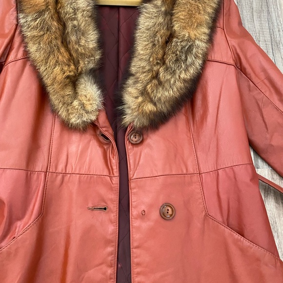 Vintage Leather & Fox Fur Maxi Coat (small) - Picture 7 of 8